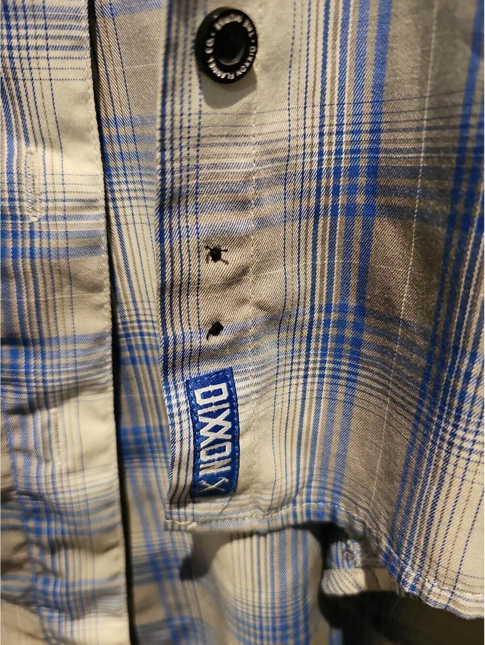 Dixxon Flannel Morse Bamboo Large L Blue Gray Plaid Short Sleeve Women's Shirt - Picture 6 of 9